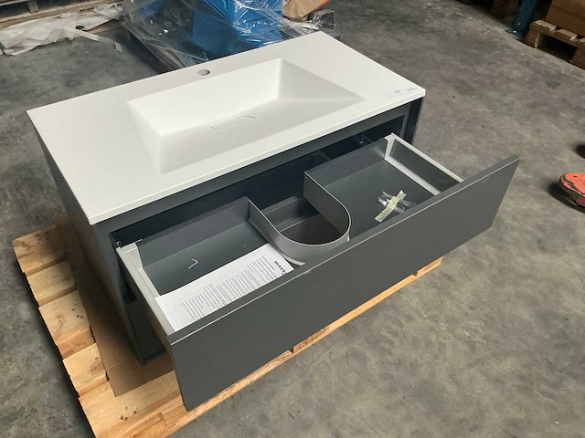 Wisa pescara badmeubel antracite high 100cm - afbeelding 5 van  9