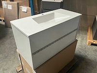 Wisa pescara badmeubel white high 100cm - afbeelding 2 van  8