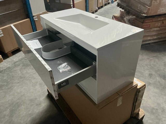 Wisa pescara badmeubel white high 100cm - afbeelding 5 van  8