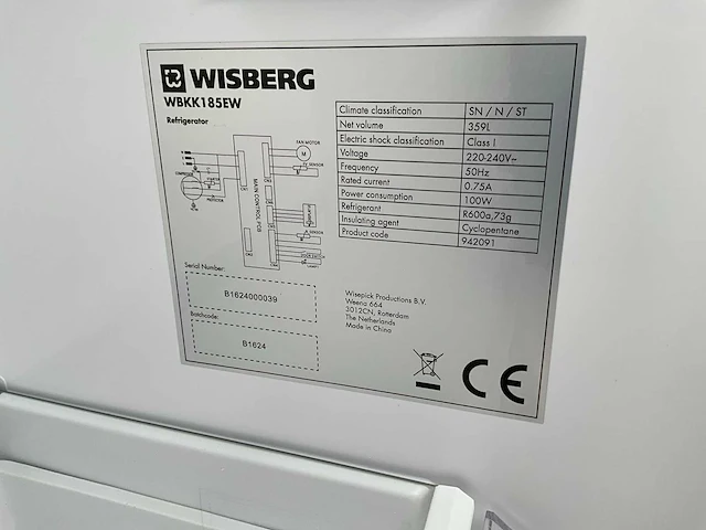 Wisberg wbkk185ew koelkast - afbeelding 6 van  8
