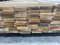 Wit afrikaans eikenhouten plank fraké mes- en groef, 270x9,7x2,2 cm (105x) - afbeelding 6 van  7