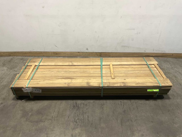 Wit afrikaans eikenhouten plank fraké mes- en groef, 270x9,7x2,2 cm (105x) - afbeelding 2 van  7