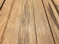 Wit afrikaans eikenhouten plank fraké mes- en groef, 270x9,7x2,2 cm (105x) - afbeelding 3 van  7