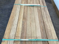 Wit afrikaans eikenhouten plank fraké mes en groef 210x9.7x2.2 cm (56x) - afbeelding 4 van  5