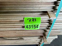 Wit afrikaans eikenhouten plank fraké mes en groef 220x14.7x2.2 cm (32x) - afbeelding 4 van  5