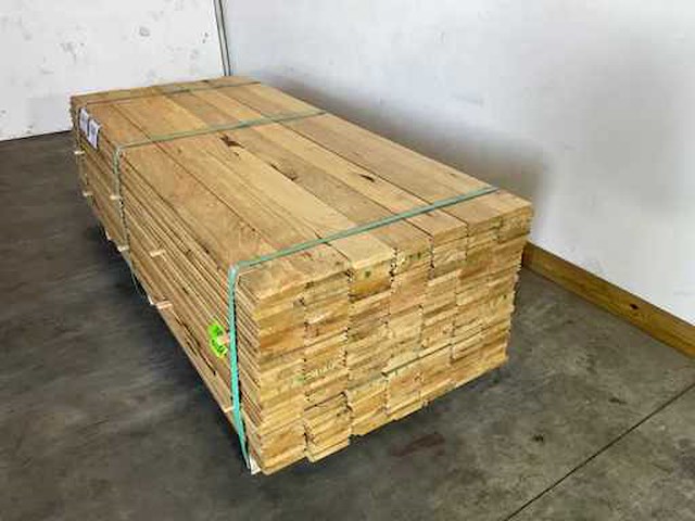 Wit afrikaans eikenhouten plank fraké mes en groef 220x14.7x2.2 cm (32x) - afbeelding 2 van  5