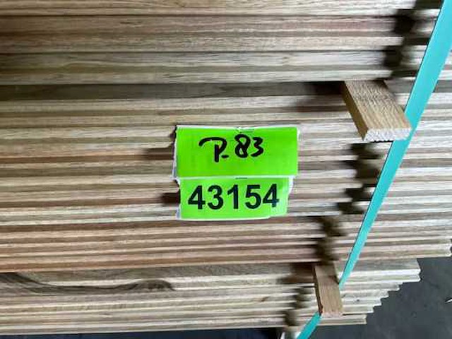 Wit afrikaans eikenhouten plank fraké mes en groef 220x14.7x2.2 cm (32x) - afbeelding 4 van  5