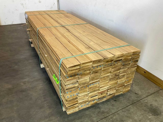 Wit afrikaans eikenhouten plank fraké met mes- en groef - 270x14,7x2,2 cm (48x) - afbeelding 2 van  5