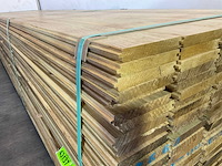 Wit afrikaans eikenhouten plank fraké met mes en groef 420x14.7x2.2 cm (10x) - afbeelding 5 van  6