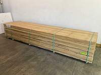 Wit afrikaans eikenhouten plank fraké met mes en groef 420x14.7x2.2 cm (10x)
