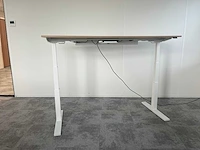 Wit/ eiken elektrische zit-sta bureau - afbeelding 7 van  9