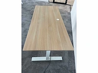 Wit/ eiken elektrische zit-sta bureau - afbeelding 7 van  9
