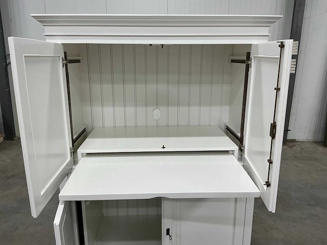 Wit eiken kleding of opbergkast 165x130x65,5cm - afbeelding 2 van  2