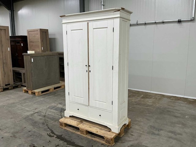 Wit eiken opbergkast met schade 200,5x129,5x45,5cm - afbeelding 1 van  7