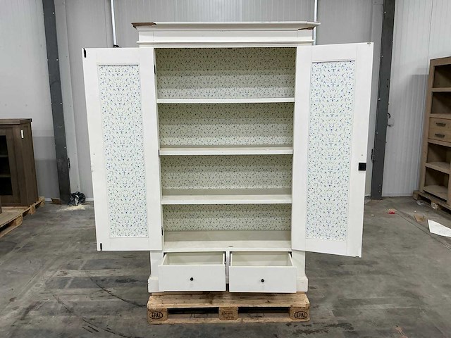 Wit eiken opbergkast met schade 200,5x129,5x45,5cm - afbeelding 6 van  7