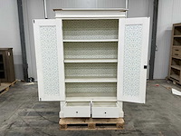 Wit eiken opbergkast met schade 200,5x129,5x45,5cm - afbeelding 6 van  7