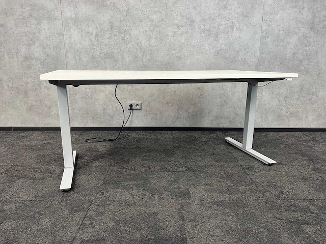 Wit elektrisch zit-sta bureau 160x80 - afbeelding 1 van  8