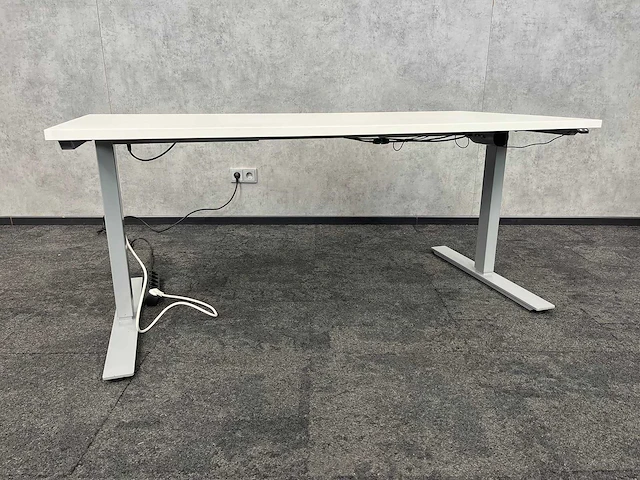 Wit elektrisch zit-sta bureau 160x80 - afbeelding 1 van  10