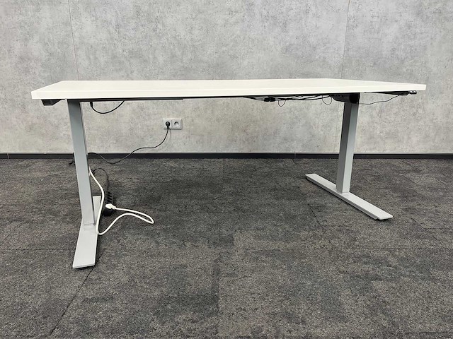 Wit elektrisch zit-sta bureau 160x80 - afbeelding 1 van  1