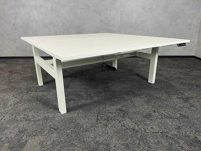 Wit elektrisch zit-sta duo bureau 160x80 - afbeelding 3 van  12