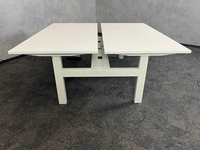 Wit elektrisch zit-sta duo bureau 160x80 - afbeelding 4 van  12