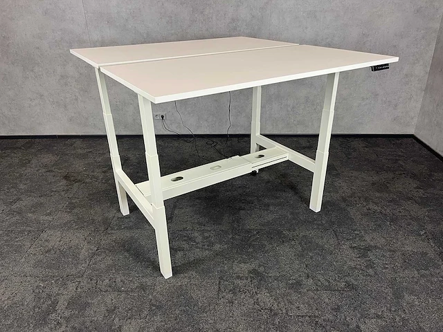 Wit elektrisch zit-sta duo bureau 160x80 - afbeelding 10 van  12