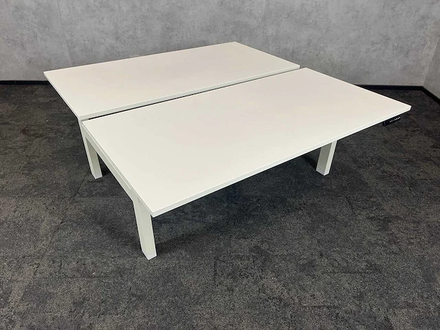 Wit elektrisch zit-sta duo bureau 160x80 - afbeelding 6 van  12