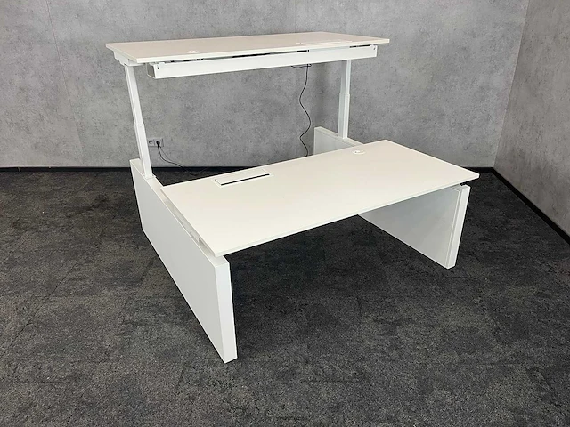 Wit elektrische zit-sta duo bureau 160x77 - afbeelding 1 van  17