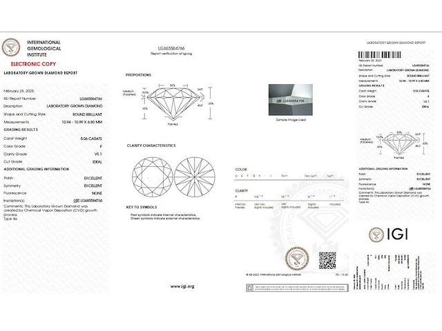 Wit gouden ring met diamant 5,06 crt. - afbeelding 4 van  9