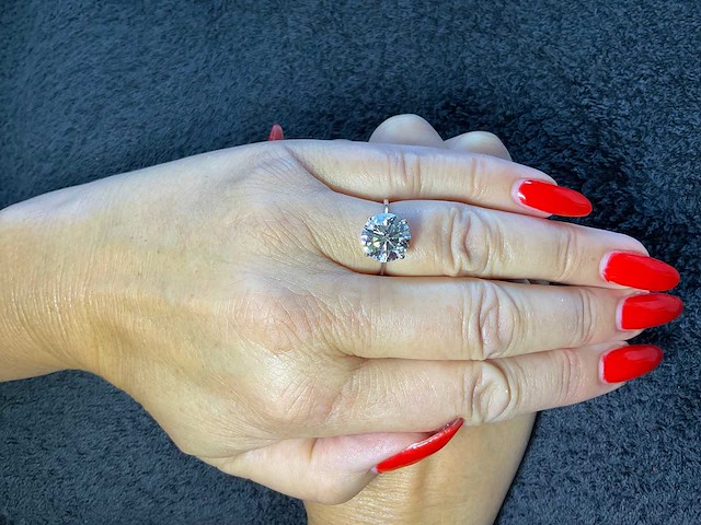 Wit gouden ring met diamant 5,06 crt. - afbeelding 5 van  9