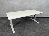 Wit/ grijs elektrische zit-sta bureau 160x80 - afbeelding 3 van  10