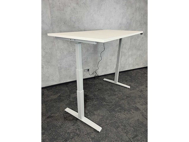 Wit/ grijs elektrische zit-sta bureau 160x80 - afbeelding 9 van  10