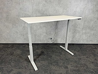 Wit/ grijs elektrische zit-sta bureau 160x80 - afbeelding 1 van  5