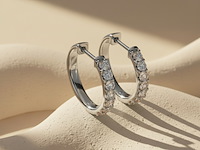 Witgoud oorbellen - 0,71ct diamant - afbeelding 1 van  3