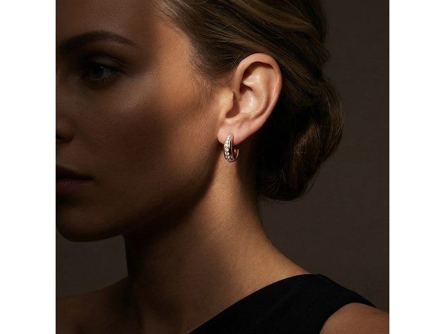 Witgoud oorbellen met diamant - afbeelding 2 van  3