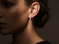 Witgoud oorbellen met diamant - afbeelding 2 van  3