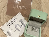 Witgoud oorbellen met diamant - afbeelding 3 van  3