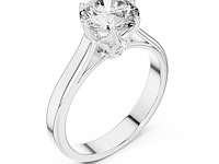 Witgoud ring - 1.00ct diamant ( igi gecertificeerd ) - afbeelding 2 van  8