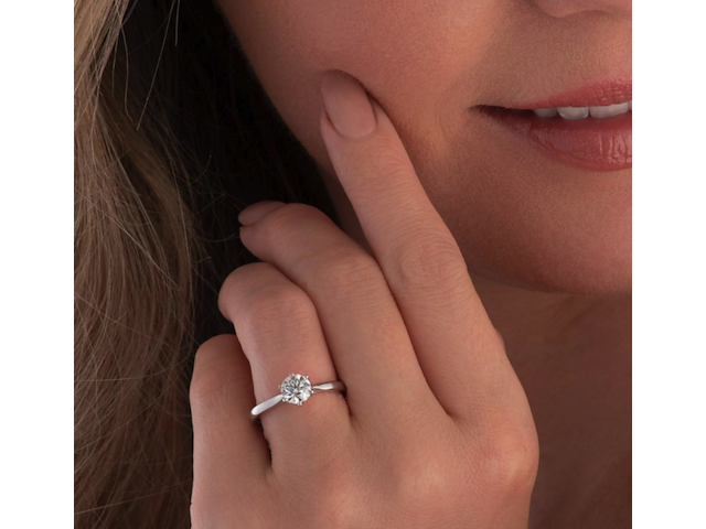 Witgoud ring - 1.00ct diamant ( igi gecertificeerd ) - afbeelding 4 van  8