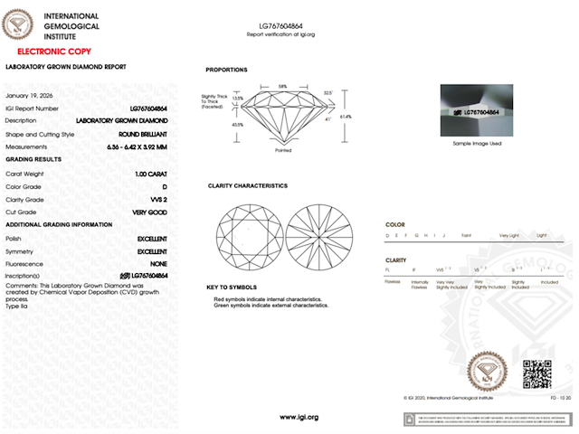 Witgoud ring - 1.00ct diamant ( igi gecertificeerd ) - afbeelding 5 van  8