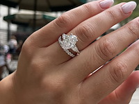 Witgoud ring - 3.10ct diamant ( igi gecertificeerd ) - afbeelding 2 van  7