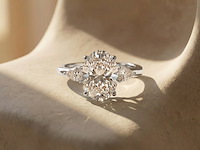 Witgoud ring - 3.10ct diamant ( igi gecertificeerd ) - afbeelding 3 van  7