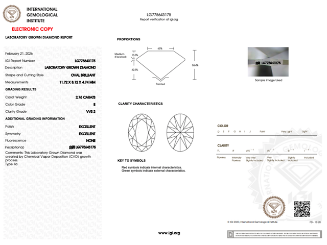 Witgoud ring - 3.10ct diamant ( igi gecertificeerd ) - afbeelding 4 van  7