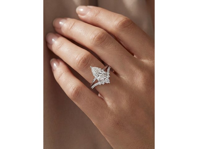 Witgoud ringen met 2.42ct diamant ( igi gecertificeerd ) - afbeelding 3 van  7