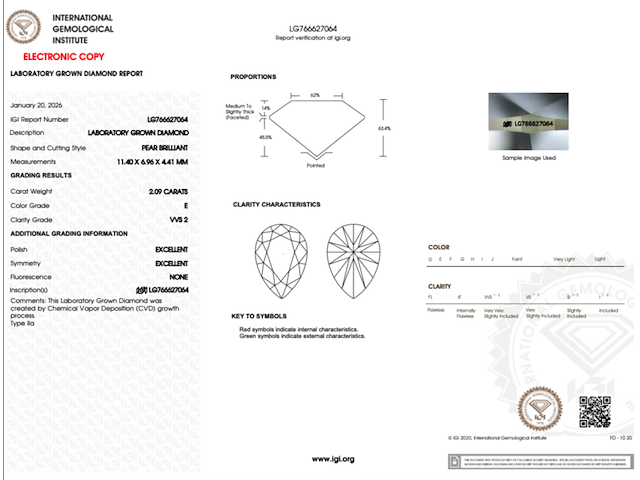 Witgoud ringen met 2.42ct diamant ( igi gecertificeerd ) - afbeelding 6 van  7