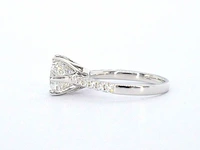 Witgouden 18 carat ring met een grote natuurlijke briljant geslepen diamant van 3.00 carat en briljanten - afbeelding 4 van  7
