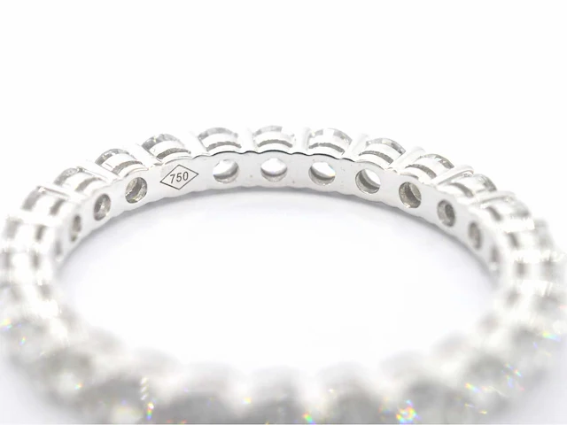 Witgouden alliance ring briljant - afbeelding 7 van  8