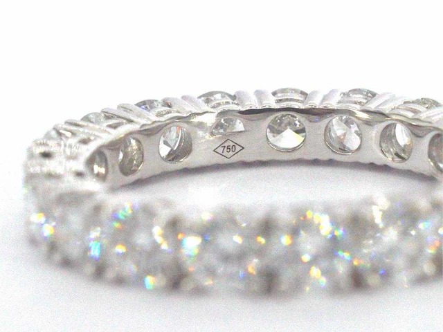 Witgouden alliance ring diamant 3.00 ct - afbeelding 10 van  10