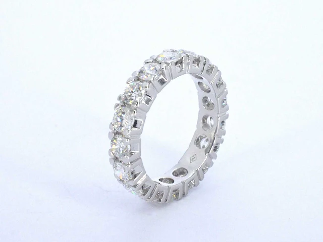Witgouden alliance ring diamant 4.00 ct - afbeelding 4 van  10