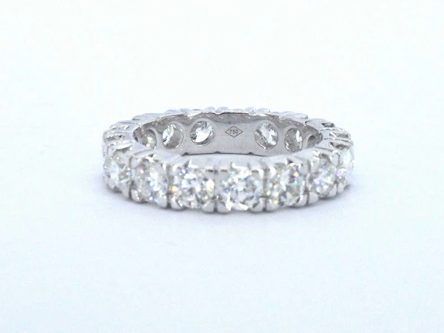 Witgouden alliance ring diamant 4.00 ct - afbeelding 8 van  10